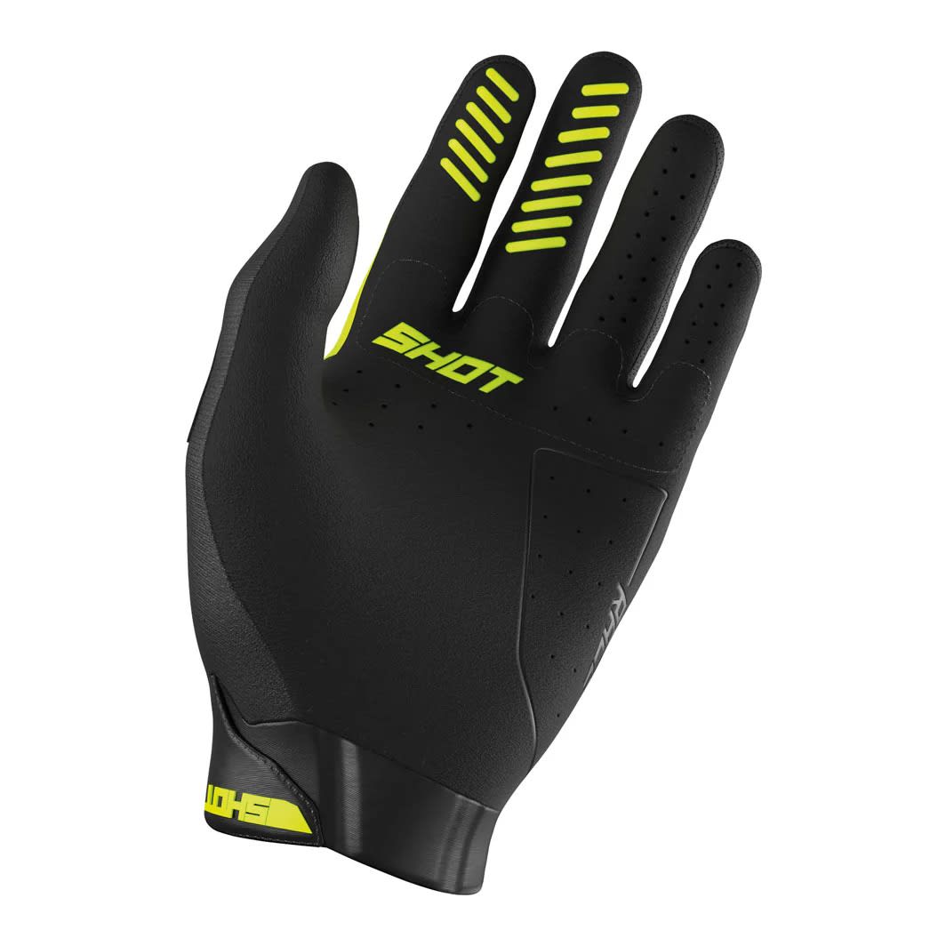 Guantes moto shot race kid evo neon yellow motocross enduro niño