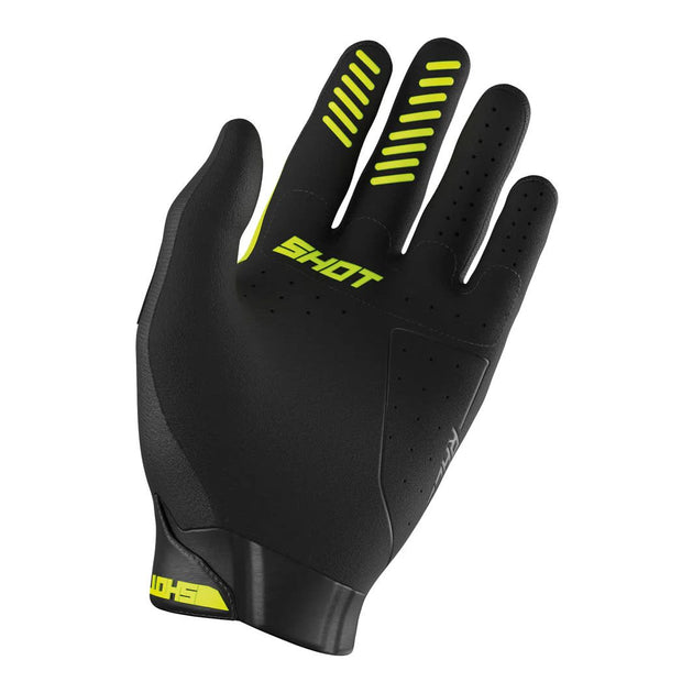 Guantes moto shot race kid evo neon yellow motocross enduro niño