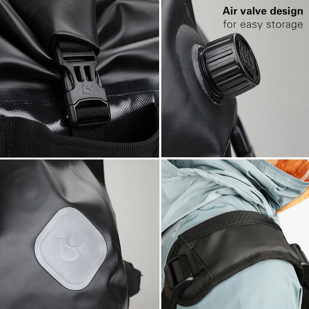 Bolso para moto rhinowalk mt20650 65l drybag waterproof