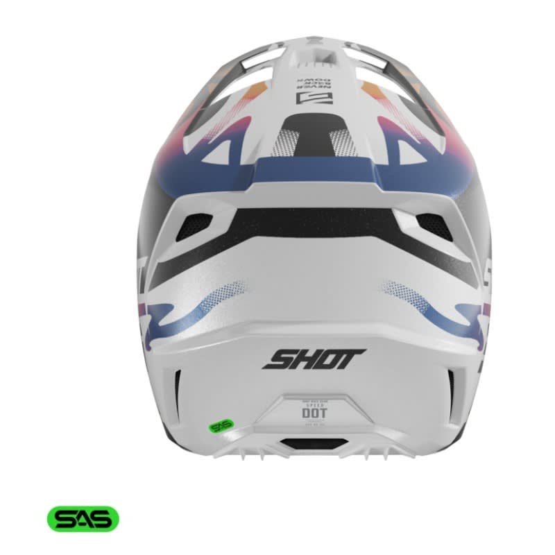 Casco moto shot speed wave black white pearly motocross enduro