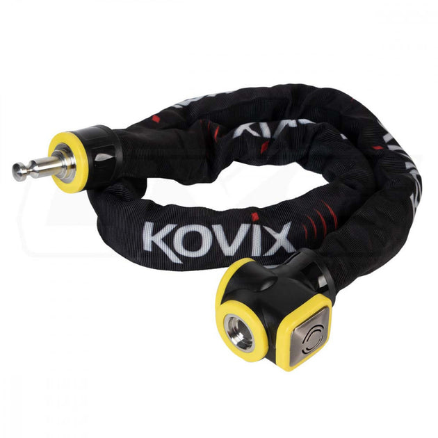 Cadena con eslabón reforzado y alarma kovix 10mm x 120cm