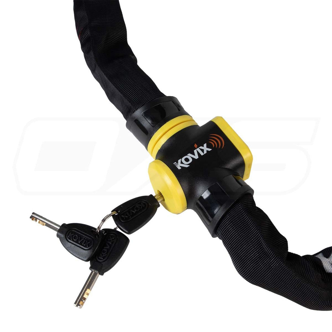 Cadena con eslabón reforzado y alarma kovix 10mm x 120cm