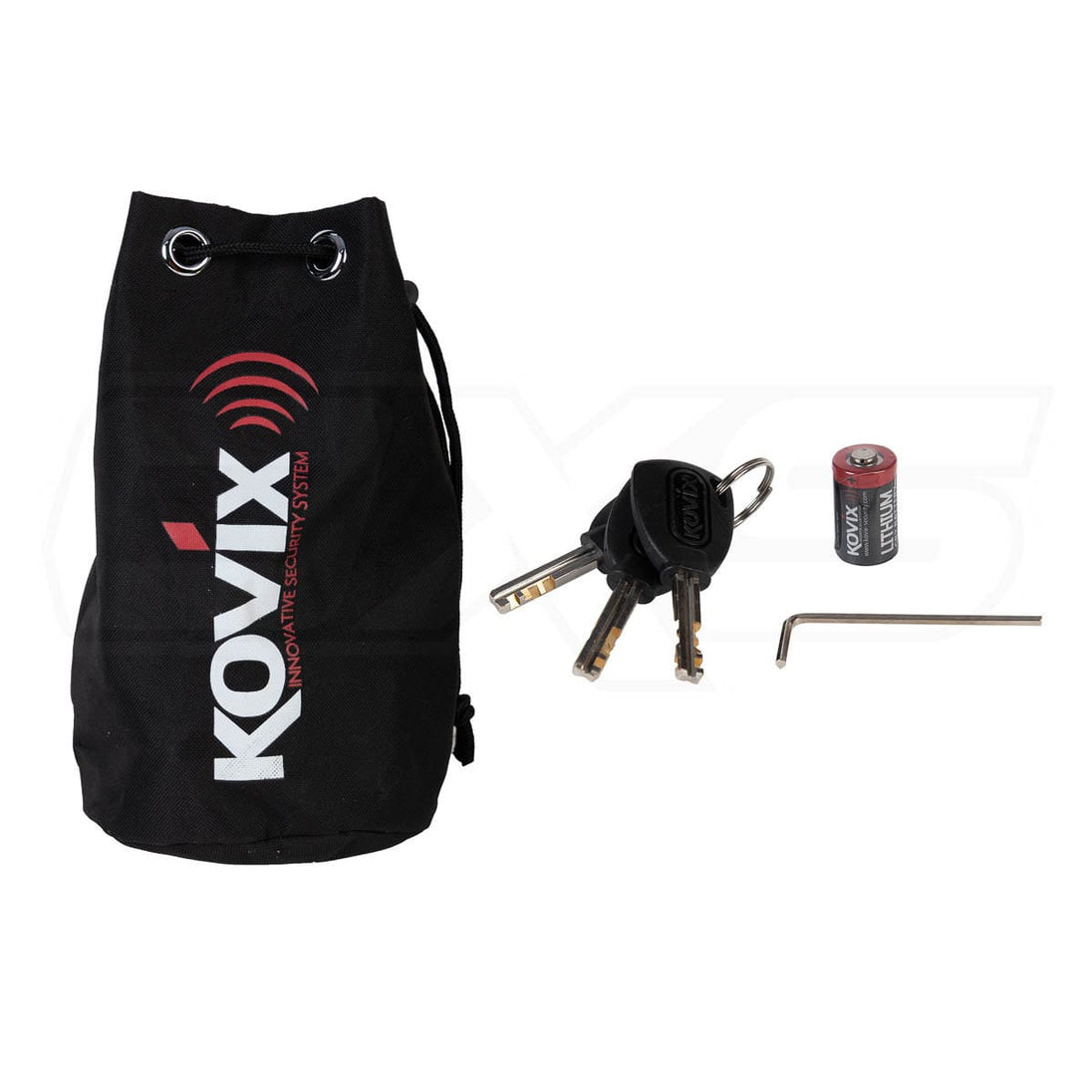 Cadena con eslabón reforzado y alarma kovix 10mm x 120cm
