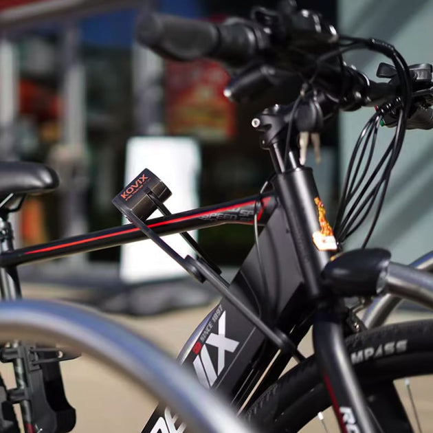 Cadena con alarma 120db plegable kovix KFQ85-bk para bicicleta