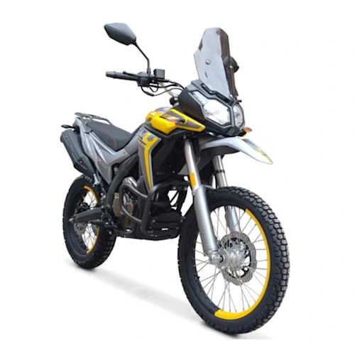 Moto Loncin DS 250 EFI ABS dual vista frontal tres cuartos