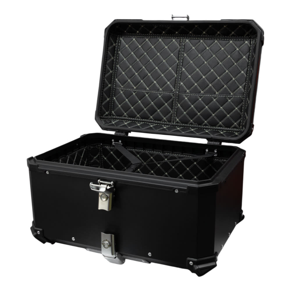 Maleta moto top case 4rs e705 65 litros black aluminio desmontable