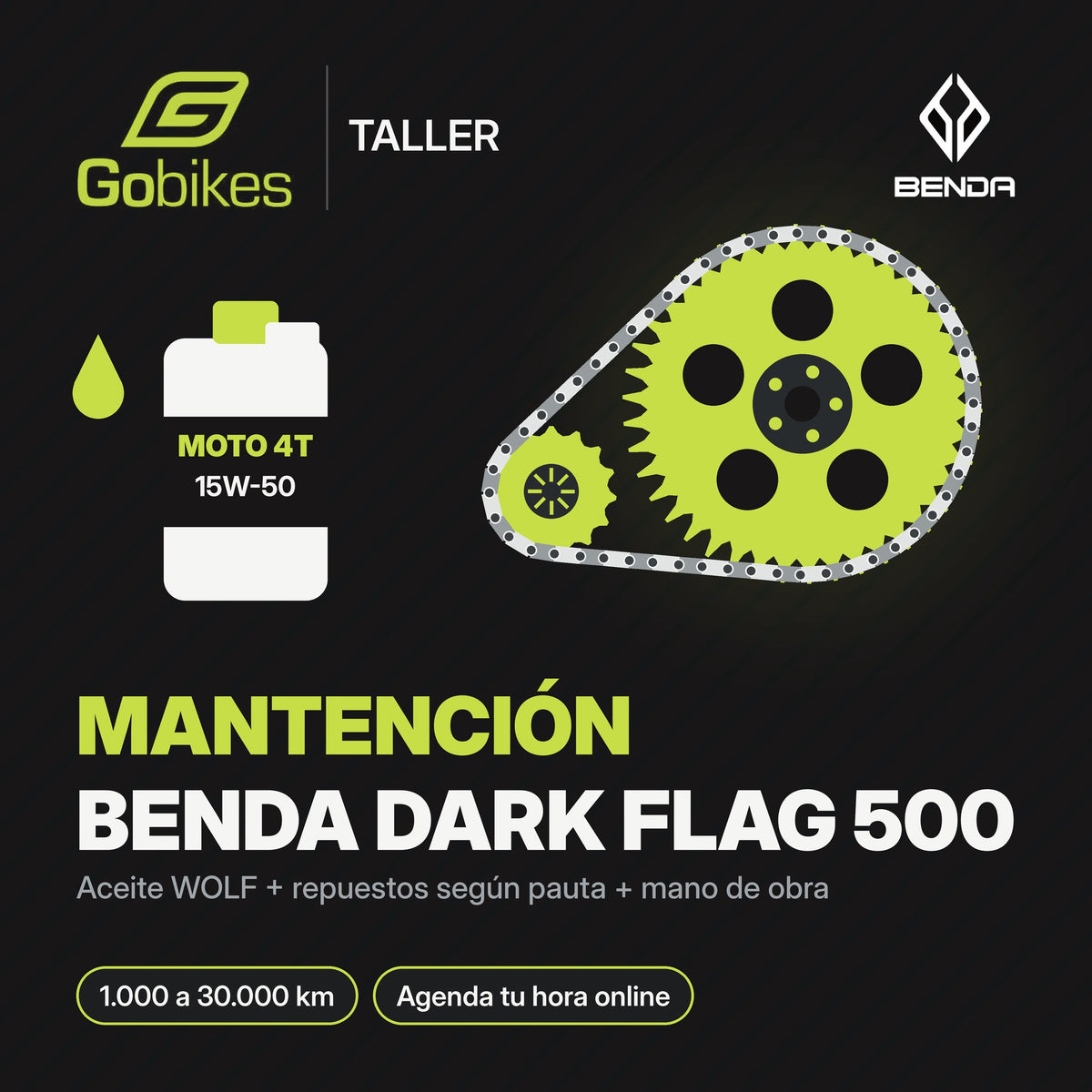 Mantención Benda Dark Flag 500