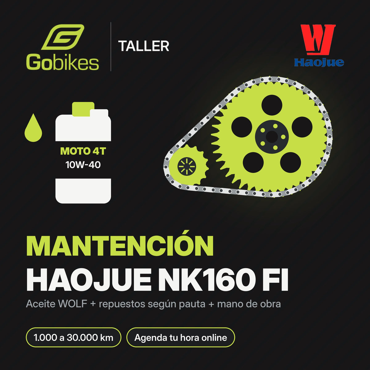 Mantención Haojue NK160 FI