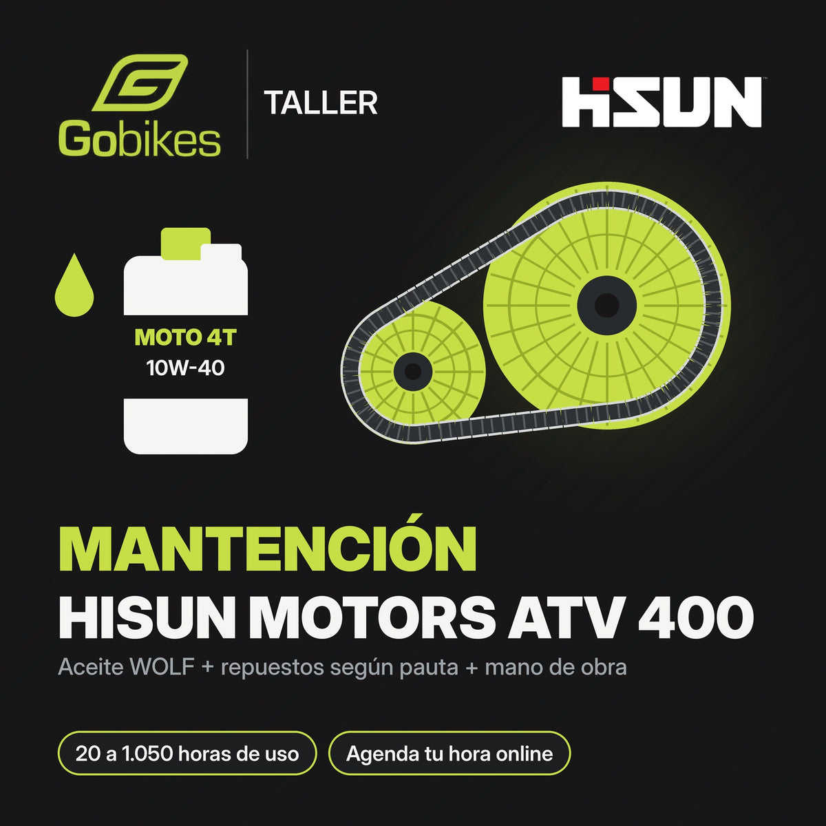Mantención Hisun Motors ATV 400