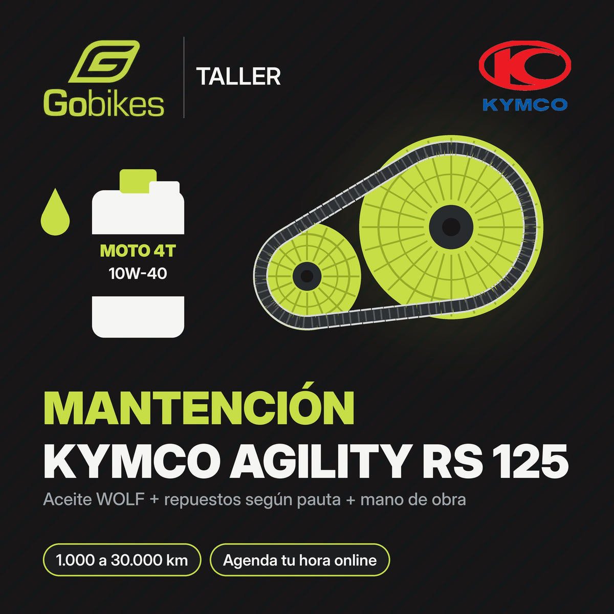 Mantención Kymco Agility RS 125