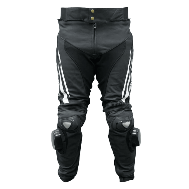 Pantalon moto armad gear steel cuero racing con sliders