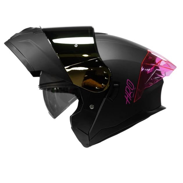 Casco moto hro 3480dv solid ng fc mate abatible con sun visor dot