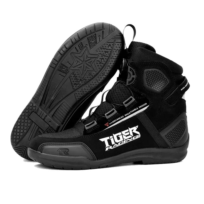 Botas Para Moto tiger racing r1 negro con caña urbanas