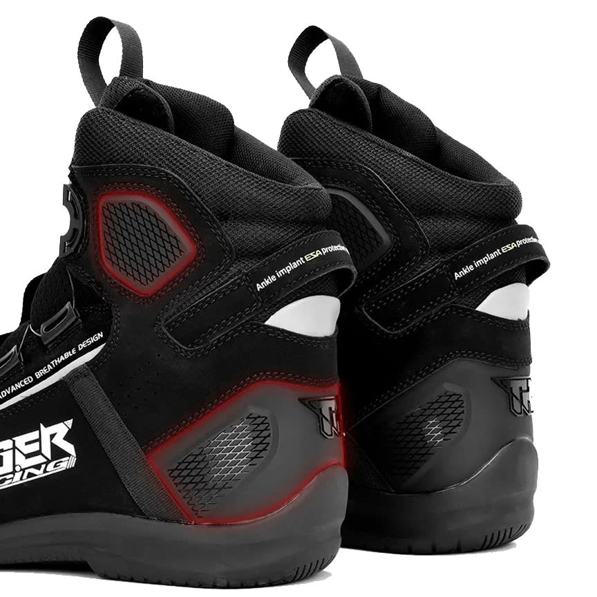 Botas Para Moto tiger racing r1 negro con caña urbanas