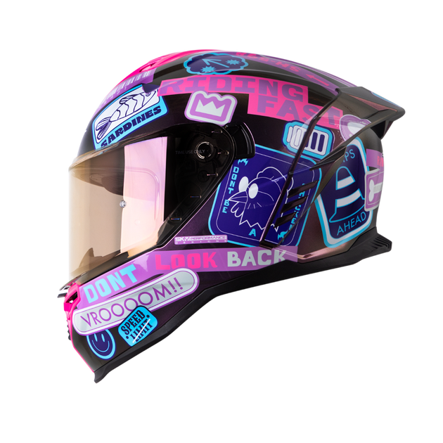 Casco moto shaft sh-598 randomizer cam mr integral sun visor