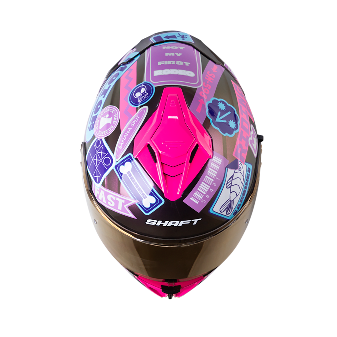 Casco moto shaft sh-598 randomizer cam mr integral sun visor