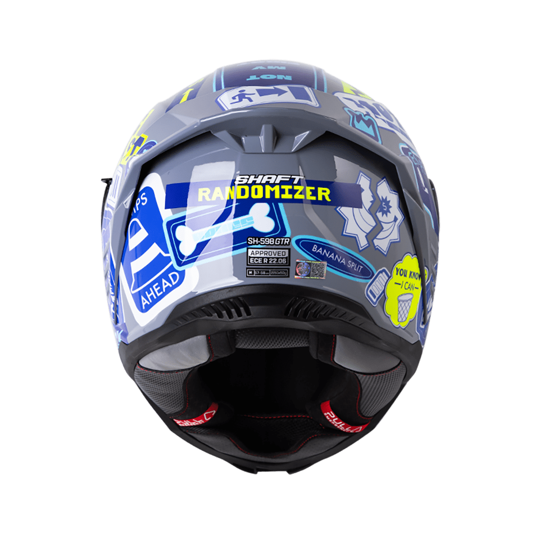 Casco moto shaft sh-598 randomizer gr.os az integral sun visor