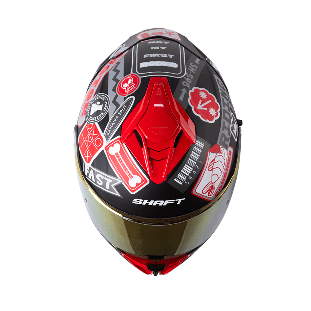 Casco moto shaft sh-598 randomizer ng rj integral sun visor