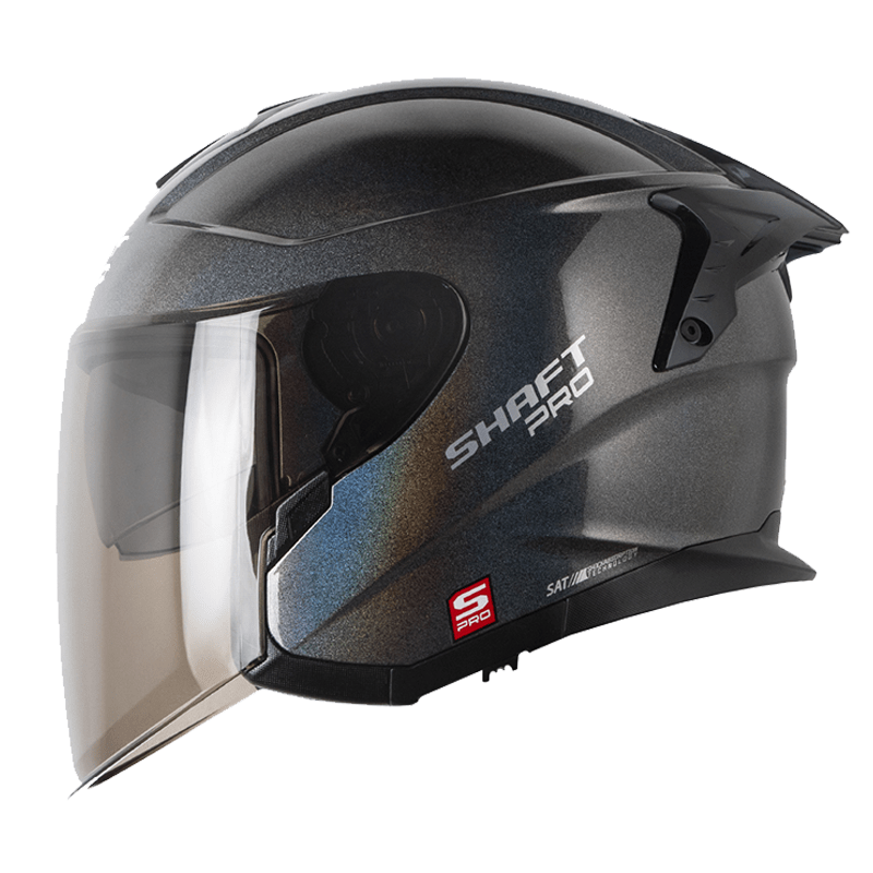 Casco moto shaft pro 240dv solid camaleon gr sm abierto sun visor