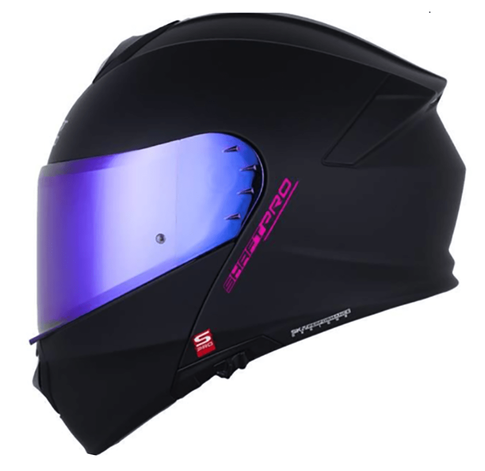Casco moto shaft pro 4000dv evo solid n.m abatible sun visor