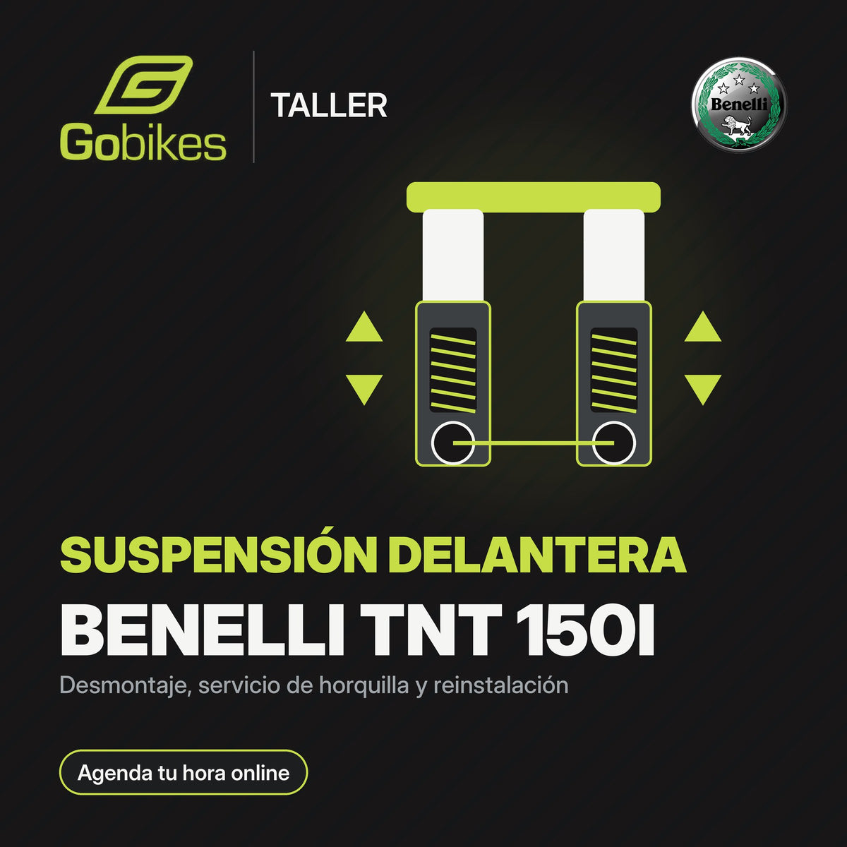 Servicio de suspensión delantera Benelli TNT 150i