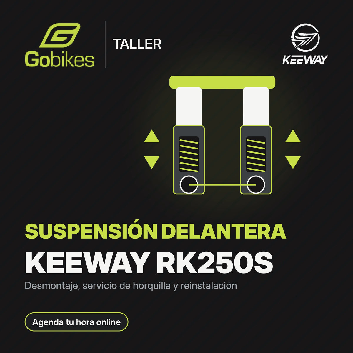 Servicio de suspensión delantera Keeway RK250S