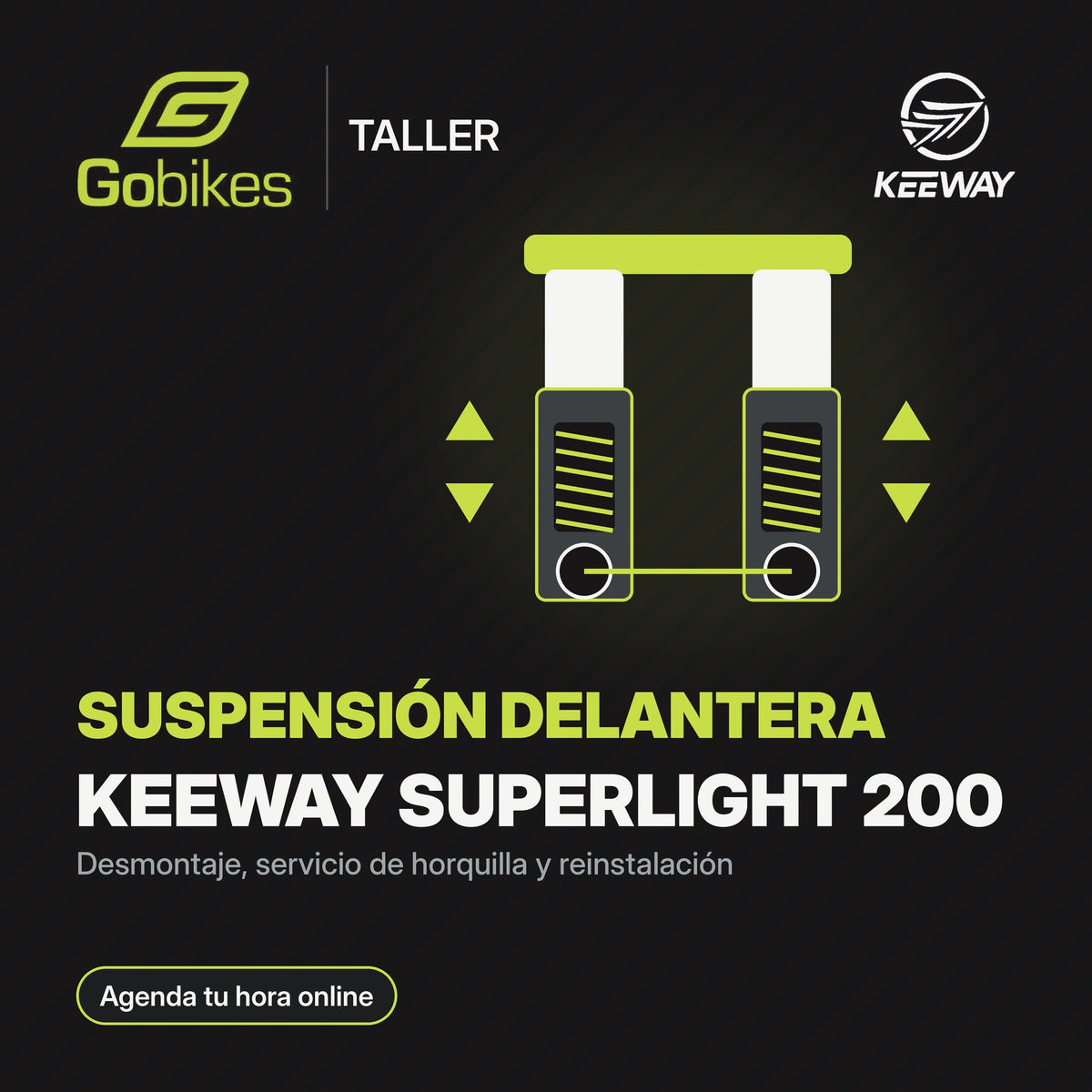 Servicio de suspensión delantera Keeway Superlight 200