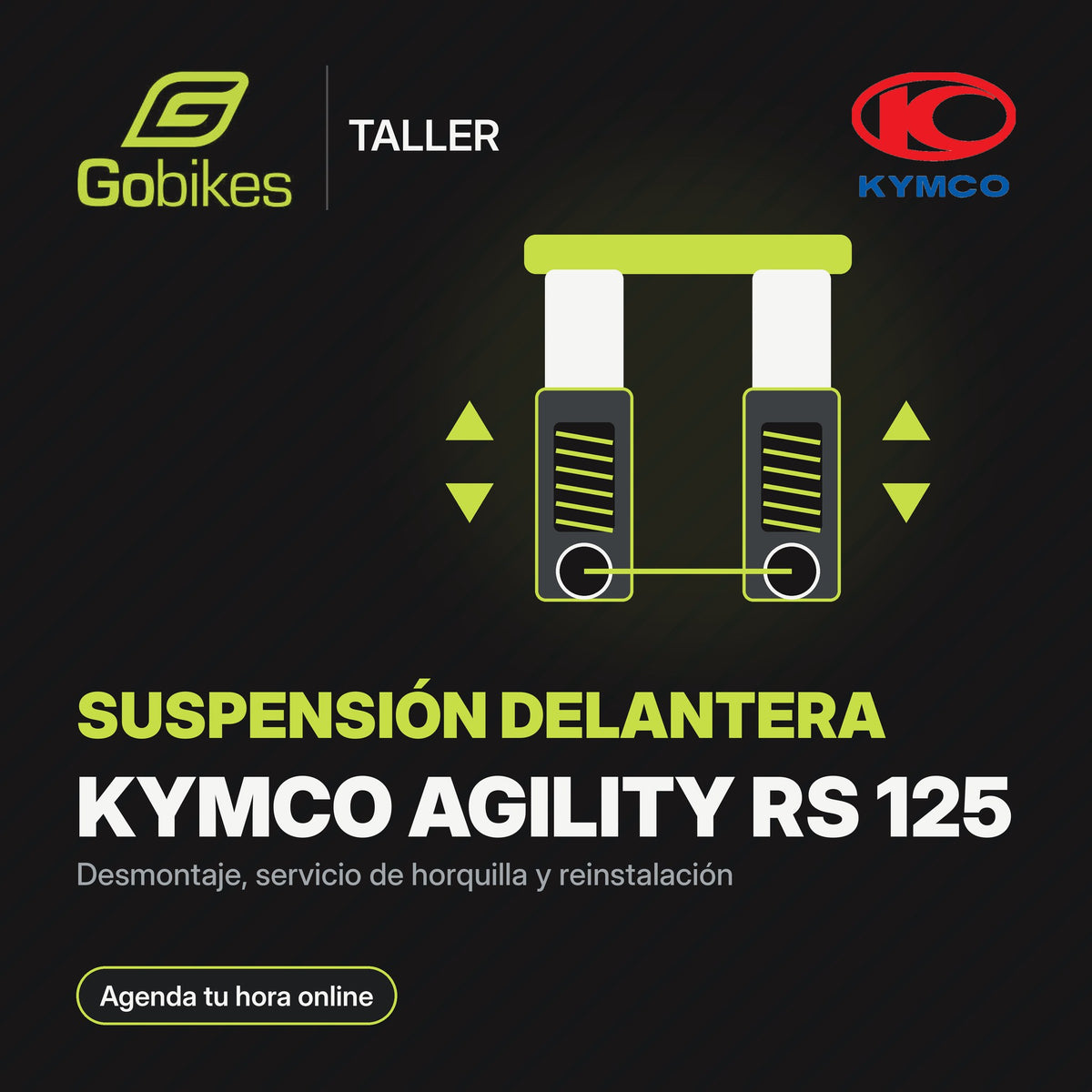 Servicio de suspensión delantera Kymco Agility RS 125