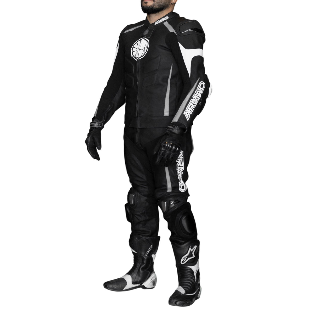 Traje mono cuero moto armad 2 piezas competición