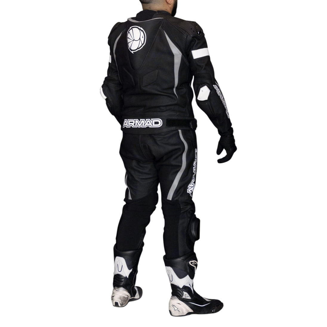 Traje mono cuero moto armad 2 piezas competición