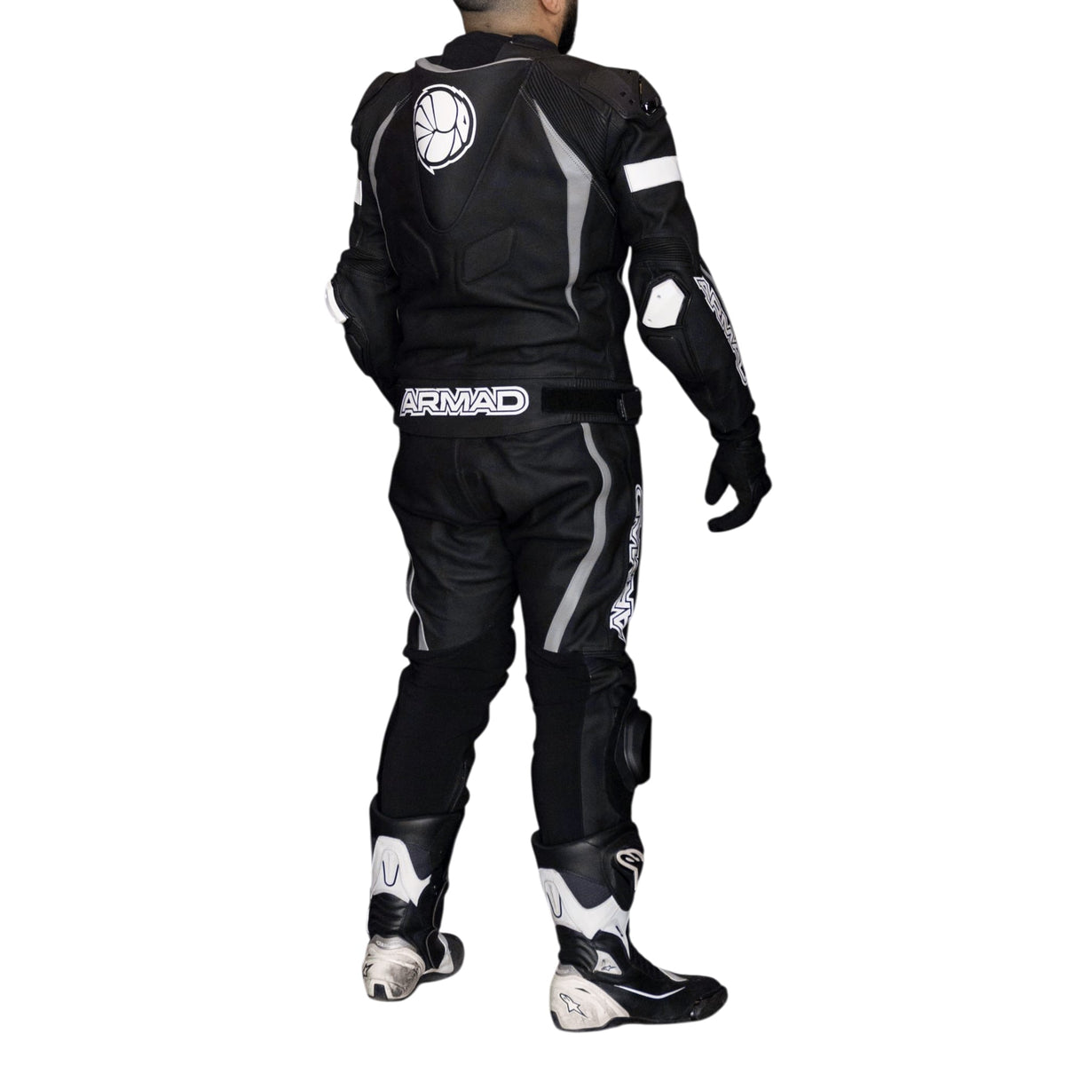 Traje mono cuero moto armad 2 piezas competición