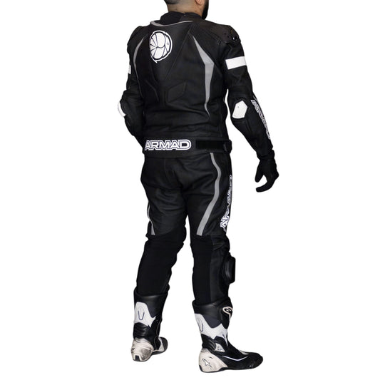 Traje mono cuero moto armad 2 piezas competición