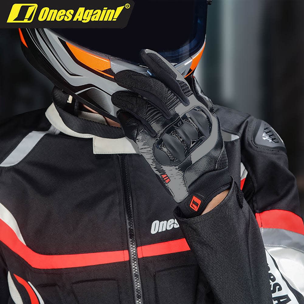 Guantes para moto ones again mg30 negro gris con protecciones touch