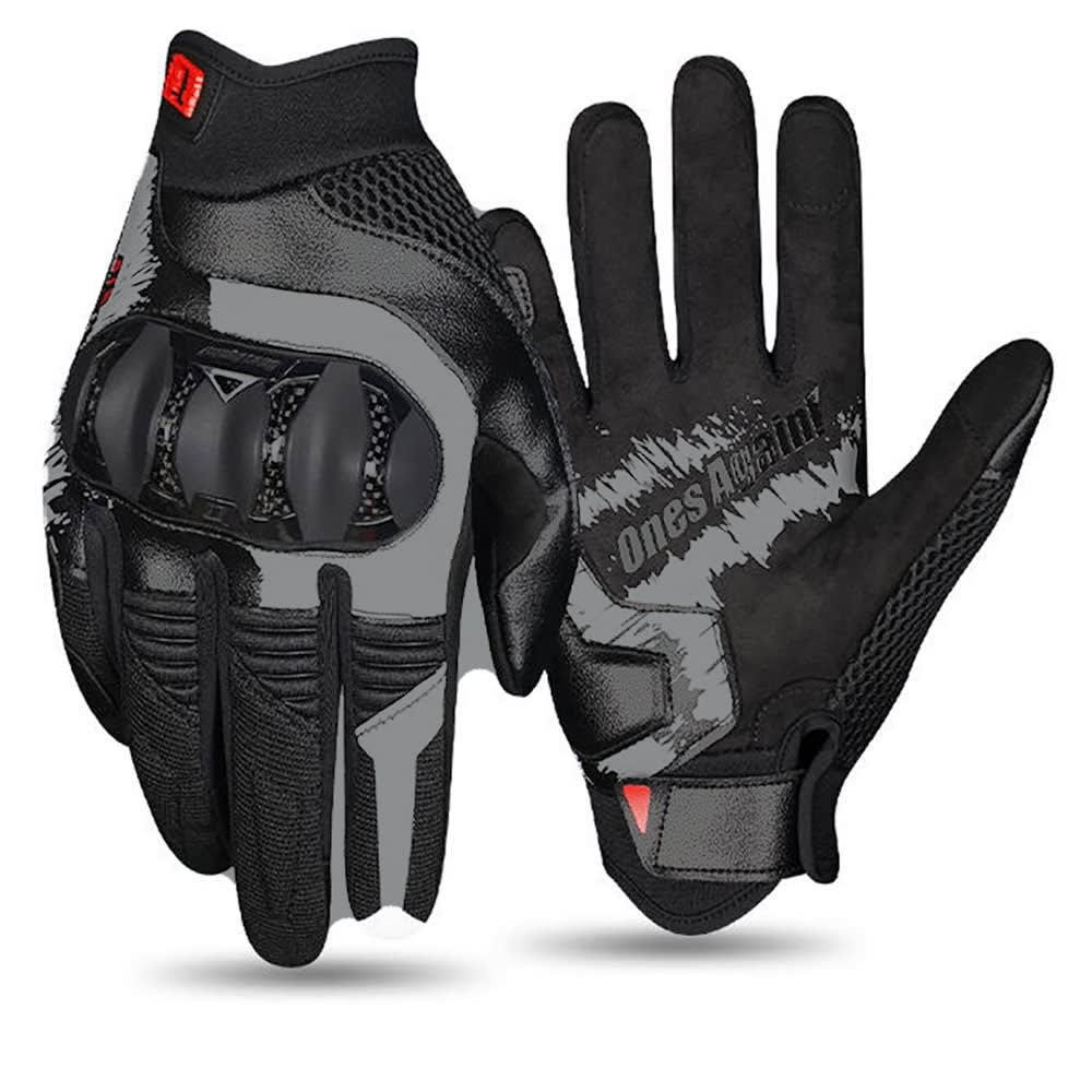 Guantes para moto ones again mg30 negro gris con protecciones touch